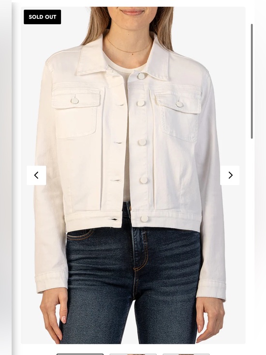 Kut from the Kloth Jackets & Blazers - Kut from the Kloth Ada Crop Jacket White Stretch Denim Jacket Size L